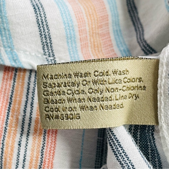 Paradise Collection linen cotton stripe button front‎ shirt men's size XL - Picture 5 of 9